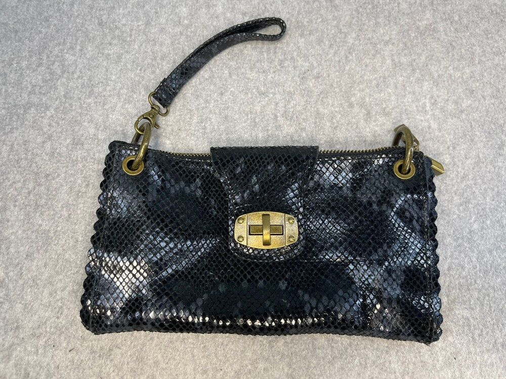 Bevini Modena Women Black & Gray Clutch One Size
